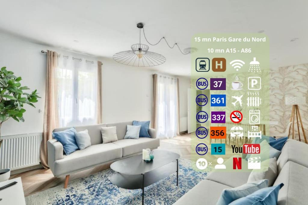 Parking Prive Gratuit - 15Mn Paris - Gare A Pied En 5Mn - Tout Equipee - Terrasse - Jardin - Stade De France - Casino D'Enghien - Hippodrome, Universite Epinay-sur-Seine Exterior photo